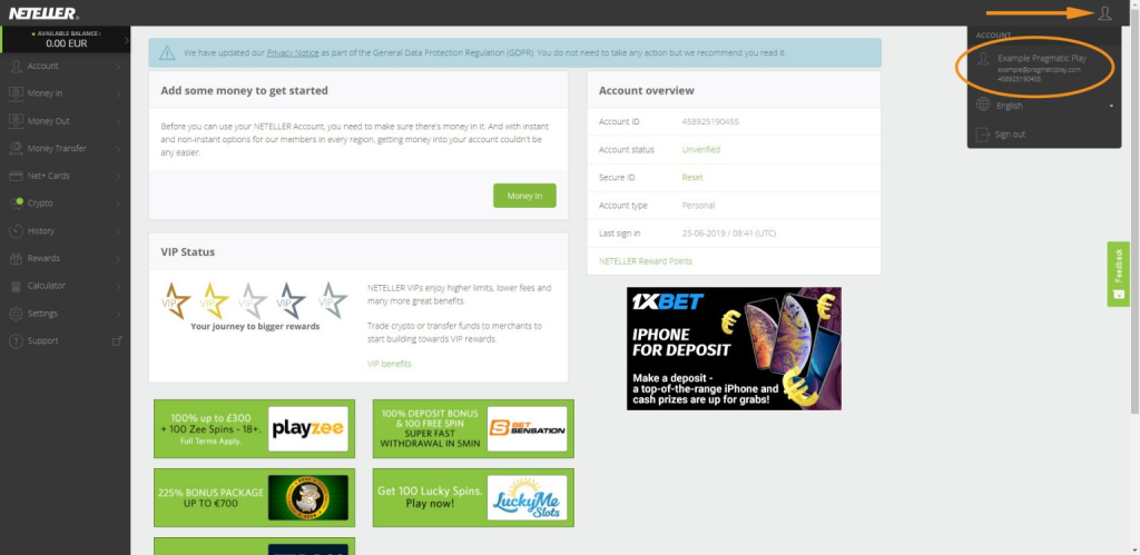 Neteller desktop